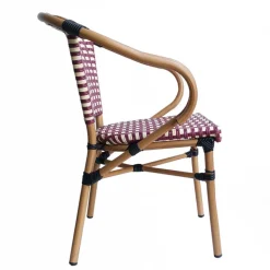 Flechtsessel aus Kunstrattan in Rot & Weiß - Fascinoso (2er Set)