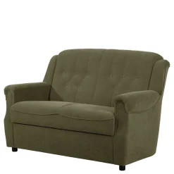 Flockstoff Couch in Dunkelgrün - Ramira