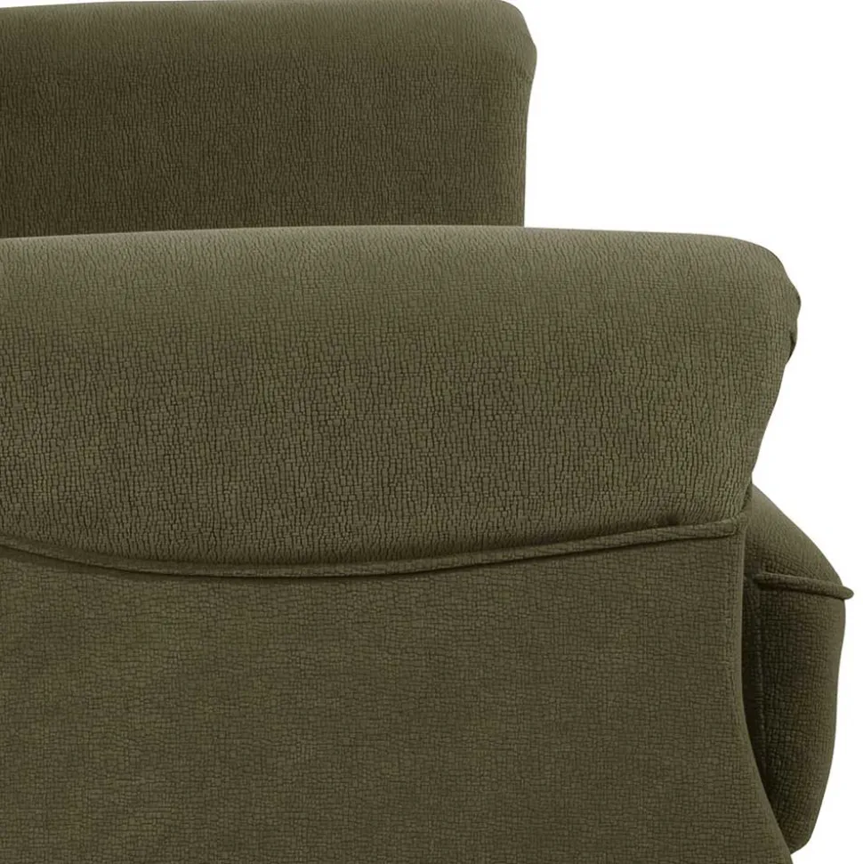 Flockstoff Couch in Dunkelgrün - Ramira