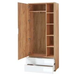 Flur Garderobenschrank in Weiß & Eiche - Reestyl