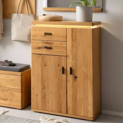 Flur Hochkommode aus Balkeneiche Massivholz - Robats