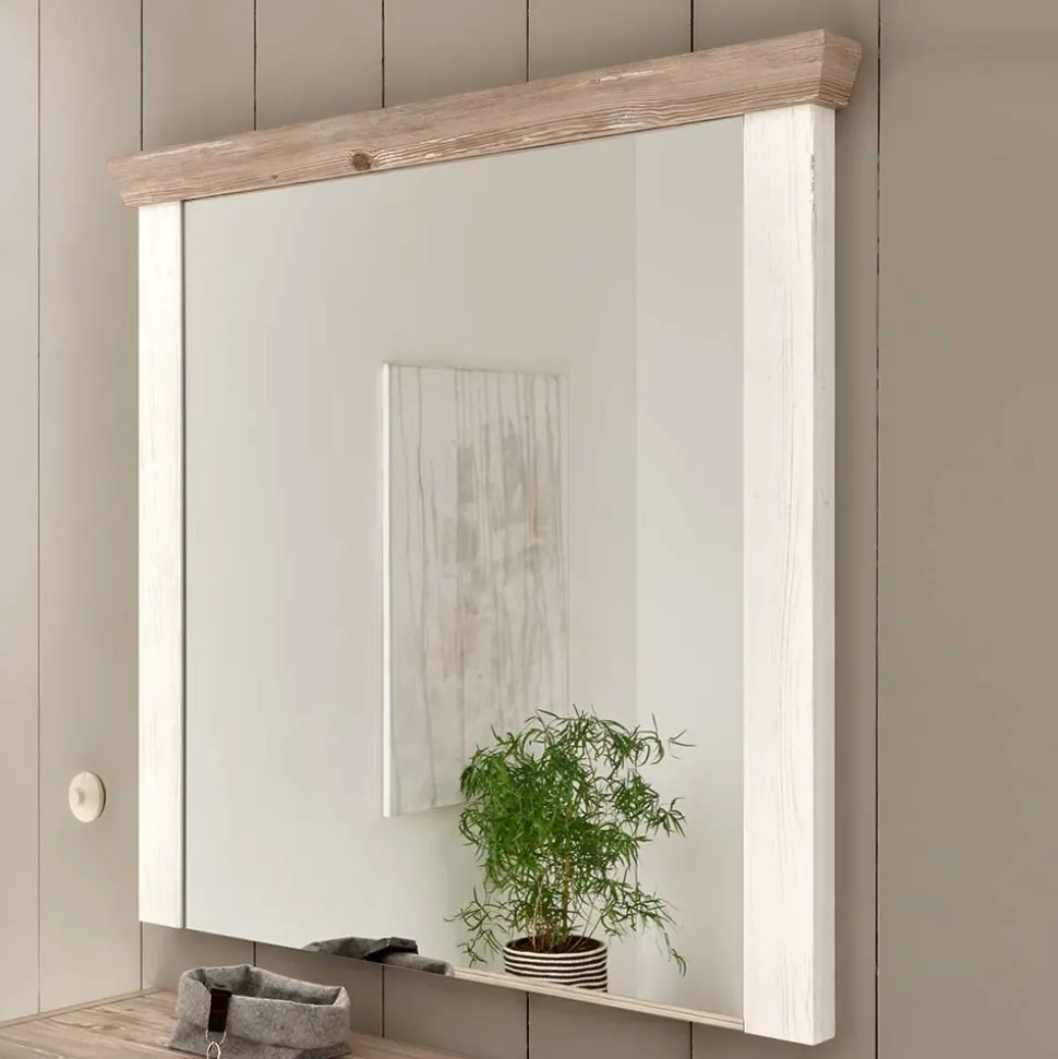 Flur Landhaus Wandspiegel 107x110x8 cm - Nedita