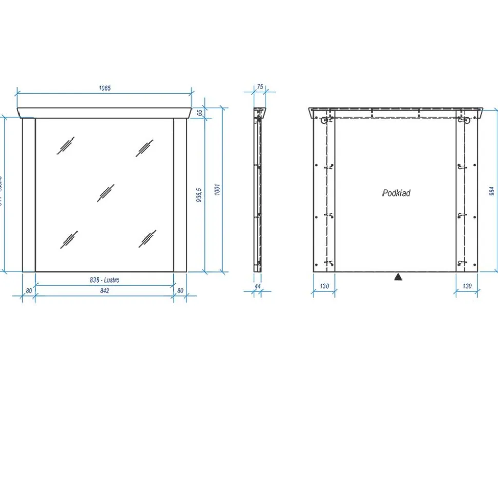 Flur Landhaus Wandspiegel 107x110x8 cm - Nedita