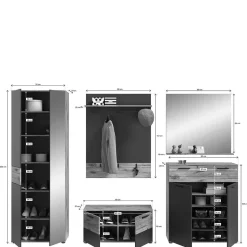 Flur Möbelprogramm als Set - Catamaron (fünfteilig)