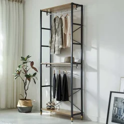 Flur Regal Garderobe mit zwei Kleiderstangen - Vilettra