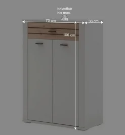 Flur Vertiko in Lichtgrau mit Wildeiche - Ballina