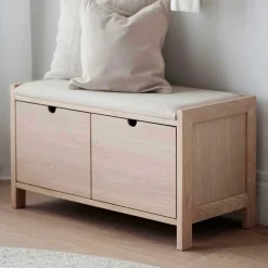 Flurbank in Eiche White Wash & Beige - Pluta