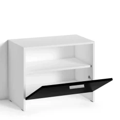 Flurbank mit Klappe in Schwarz Weiß - Tihano