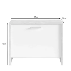 Flurbank mit Klappe in Schwarz Weiß - Tihano