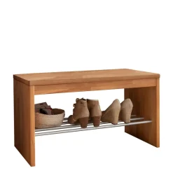 Flurbank mit Schuhablage aus Buche & Metall - Shimousa
