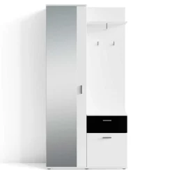 Flureinrichtung Garderobe in Weiß Schwarz - Massa