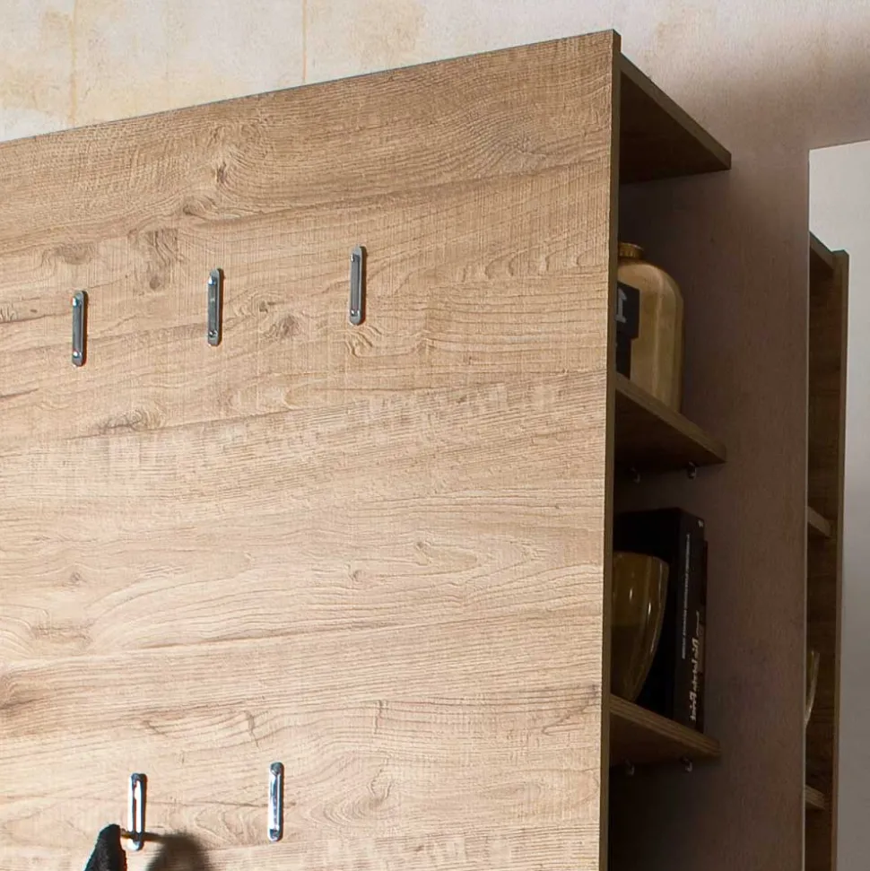 Flurgarderobenset Grasido in Weiß Hochglanz Eiche (dreiteilig)