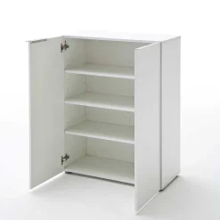 Flurgarderobenset Grasido in Weiß Hochglanz Eiche (dreiteilig)