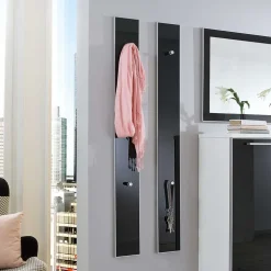 Flurgarderobenset Liotra in Weiß Anthrazit Glas beschichtet (vierteilig)