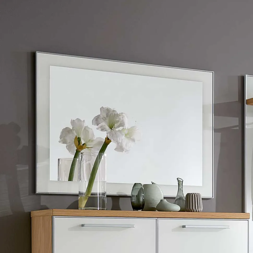 Flurgarderobenset Wynoca in Weiß Glas beschichtet (fünfteilig)