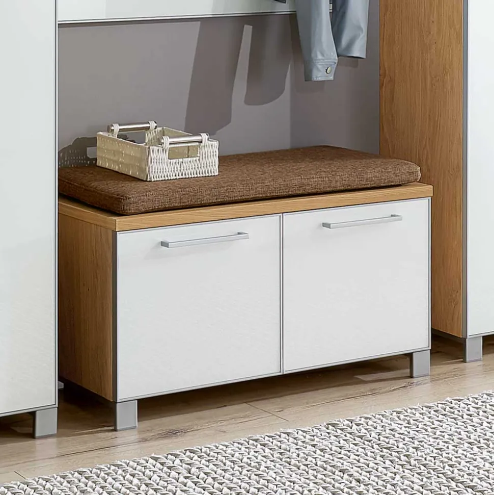 Flurgarderobenset Wynoca in Weiß Glas beschichtet (fünfteilig)