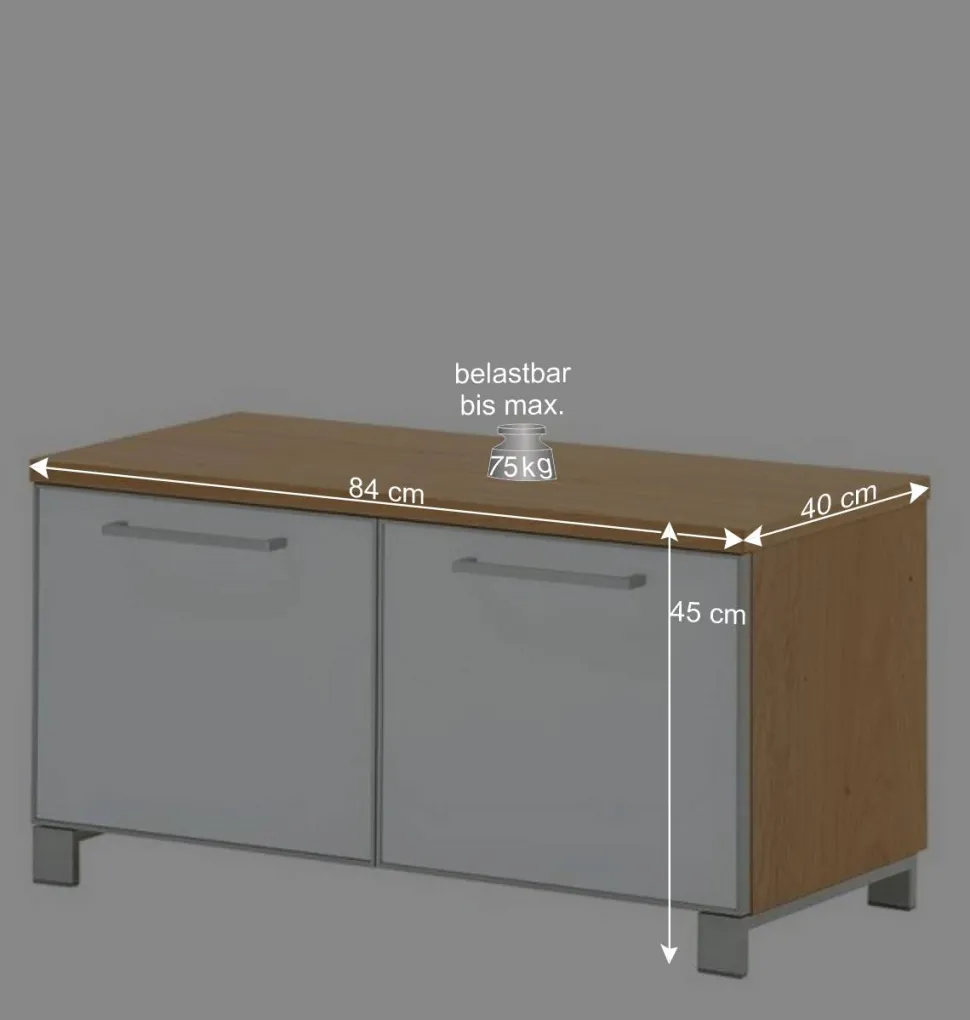 Flurgarderobenset Wynoca in Weiß Glas beschichtet (fünfteilig)