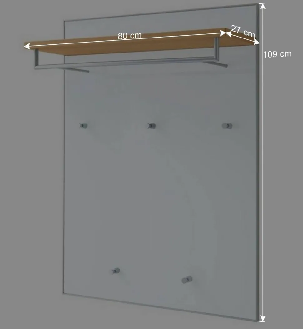 Flurgarderobenset Wynoca in Weiß Glas beschichtet (fünfteilig)