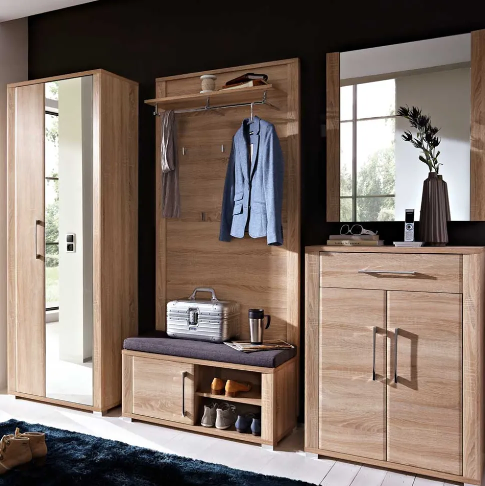 Flurgarderobenset Xesta in Sonoma Eiche (fünfteilig)