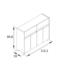 Flurmöbel in Anthrazit & Wildeiche NB - Joha (vierteilig)