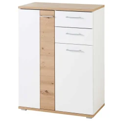 Flurmöbel Set in Weiß & Wildeiche - Symbrosia (fünfteilig)