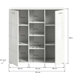 Flurmöbel Set in Weiß HG - Rugova (vierteilig)