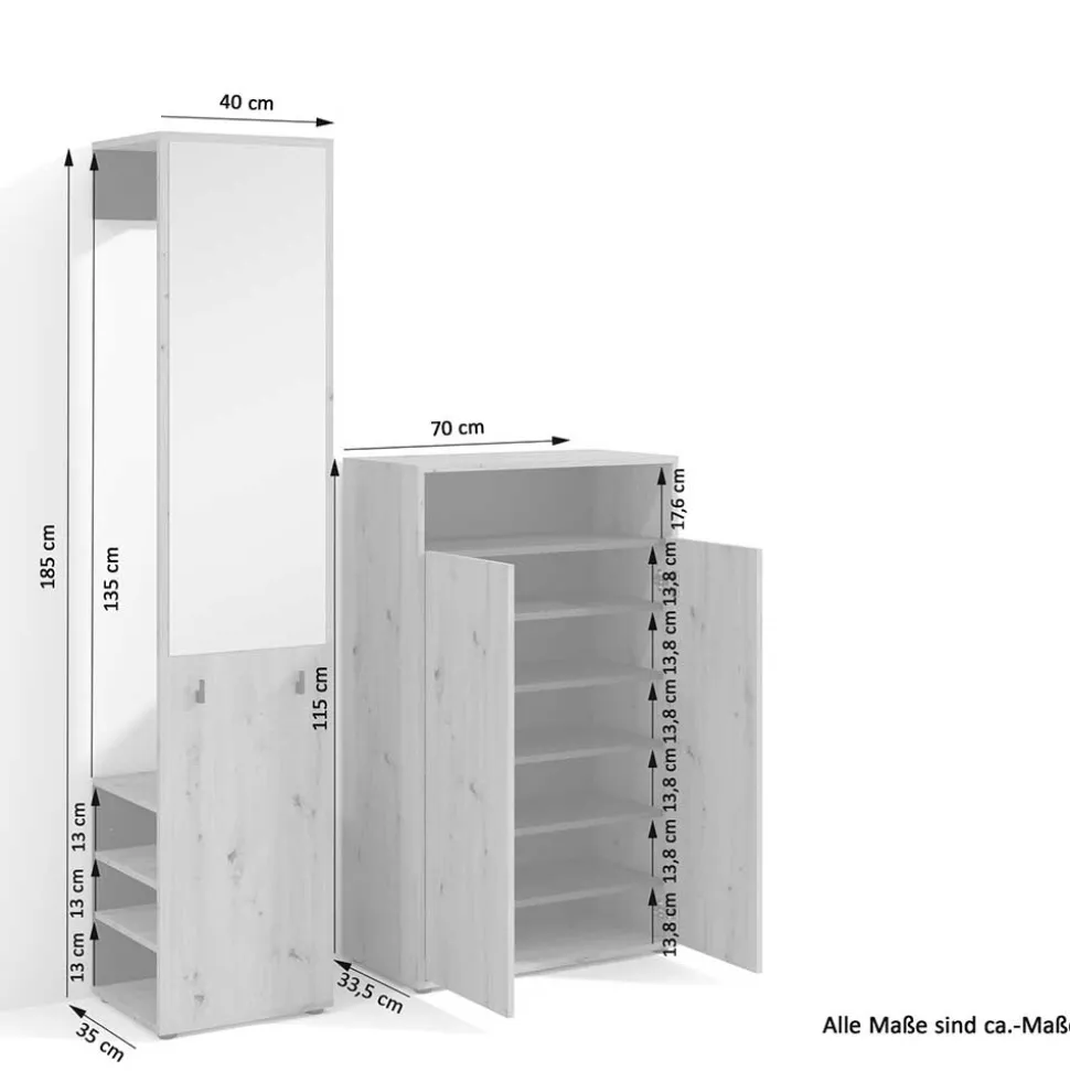 Flurmöbel Set kompakt - Nancy (zweiteilig)