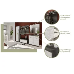 Flurschrank mit Spiegeltür in Weiß HG - Nancys