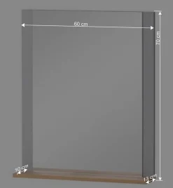 Flurspiegel in Platingrau & Eiche - Benja