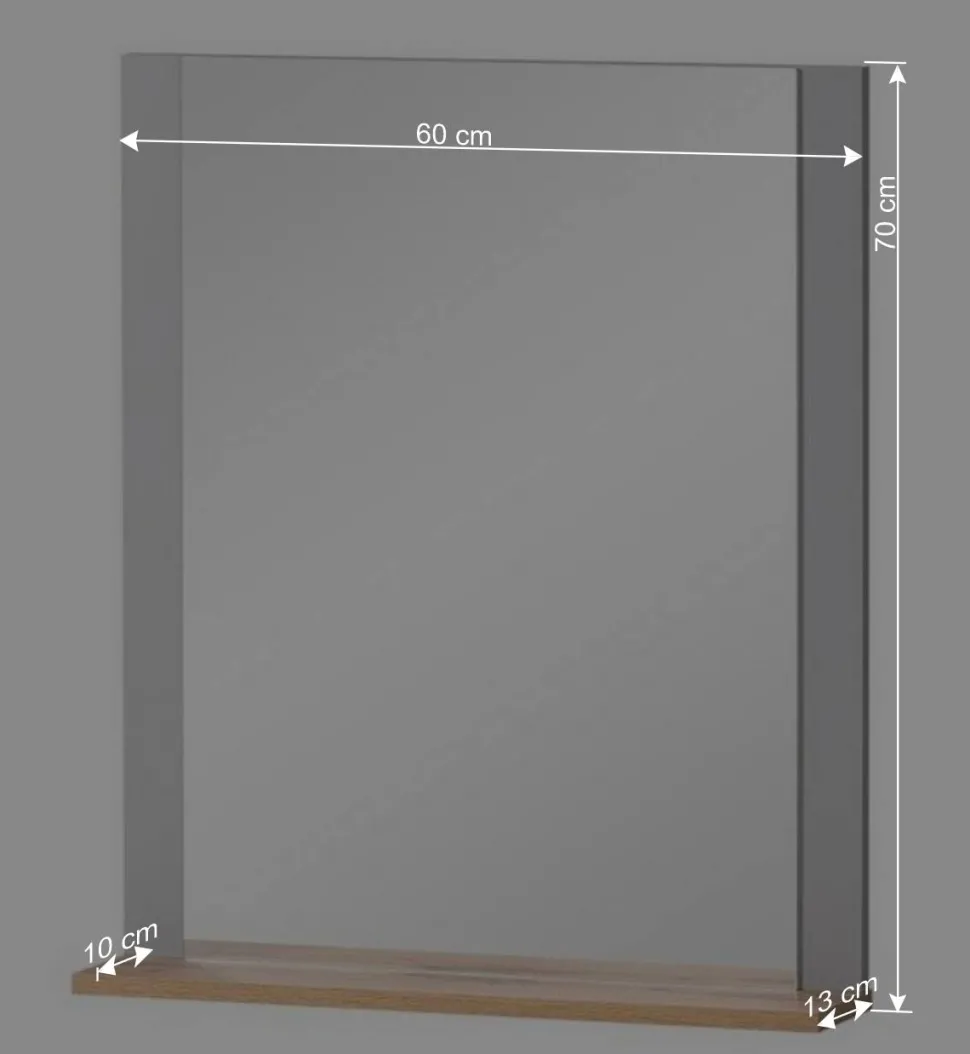 Flurspiegel in Platingrau & Eiche - Benja