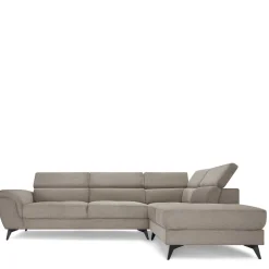 Fünfsitzer Eckcouch in Beige - Hisa