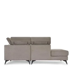 Fünfsitzer Eckcouch in Beige - Hisa