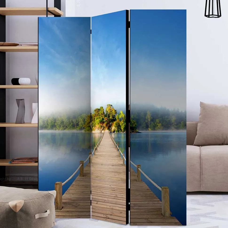 Foto Motivparavent Steg Wasser und Insel - Carmido