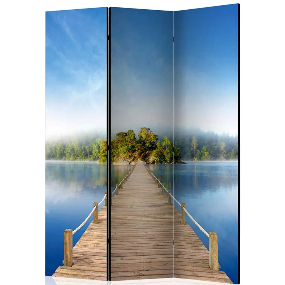 Foto Motivparavent Steg Wasser und Insel - Carmido