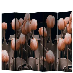 Foto Paravent aus Leinwand mit Tulpen Motiv - Tofos