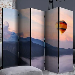 Foto Paravent Heißluftballon über Bergen - Akura