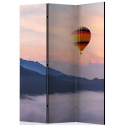 Foto Paravent Heißluftballon über Bergen - Akura