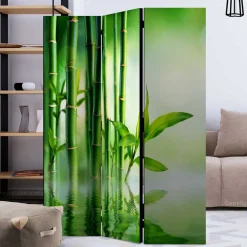 Foto Paravent mit Bambus & Wasser Motiv - Enyi