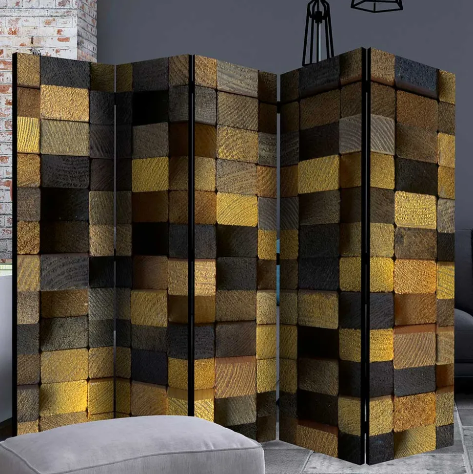 Foto Paravent mit Holzlatten Kopfansicht - Aslyva