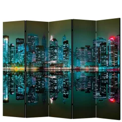 Foto Paravent mit Skyline New York bei Nacht - Salutare