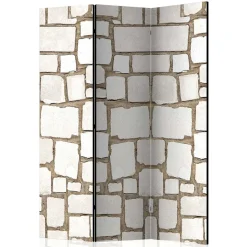 Foto Paravent Weiße Steinmauer - Custon