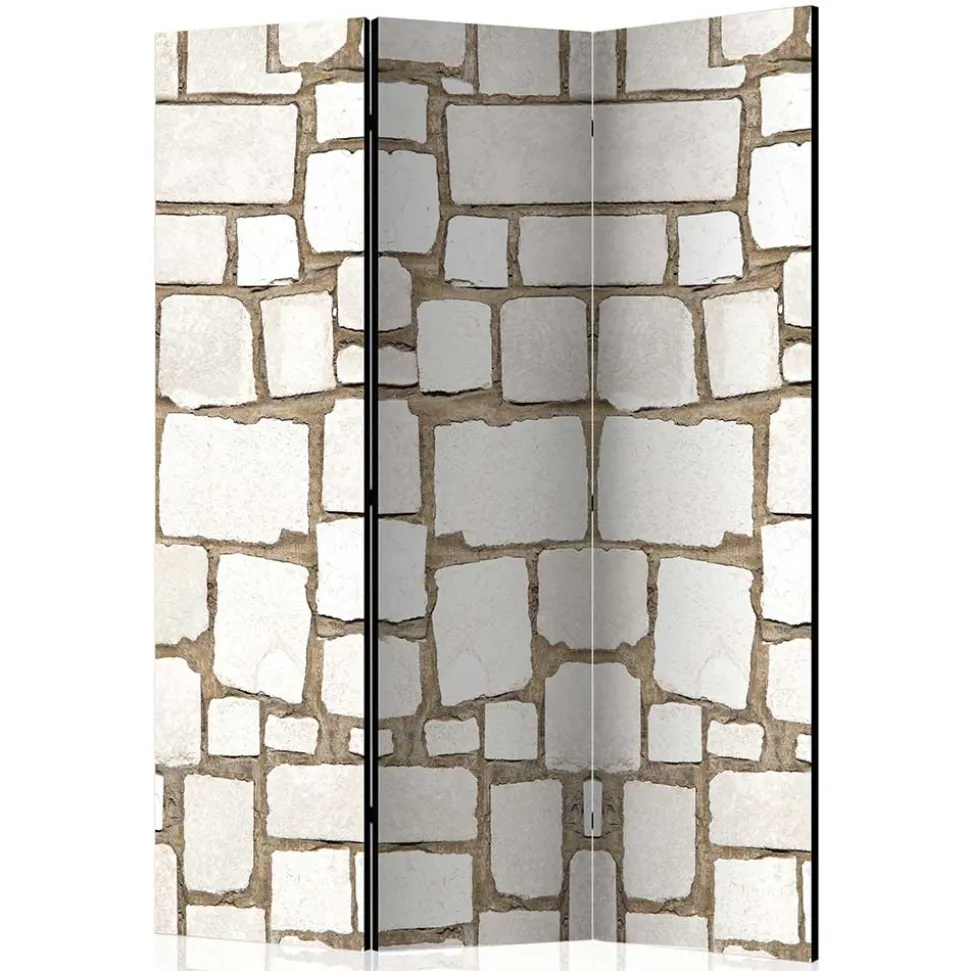 Foto Paravent Weiße Steinmauer - Custon