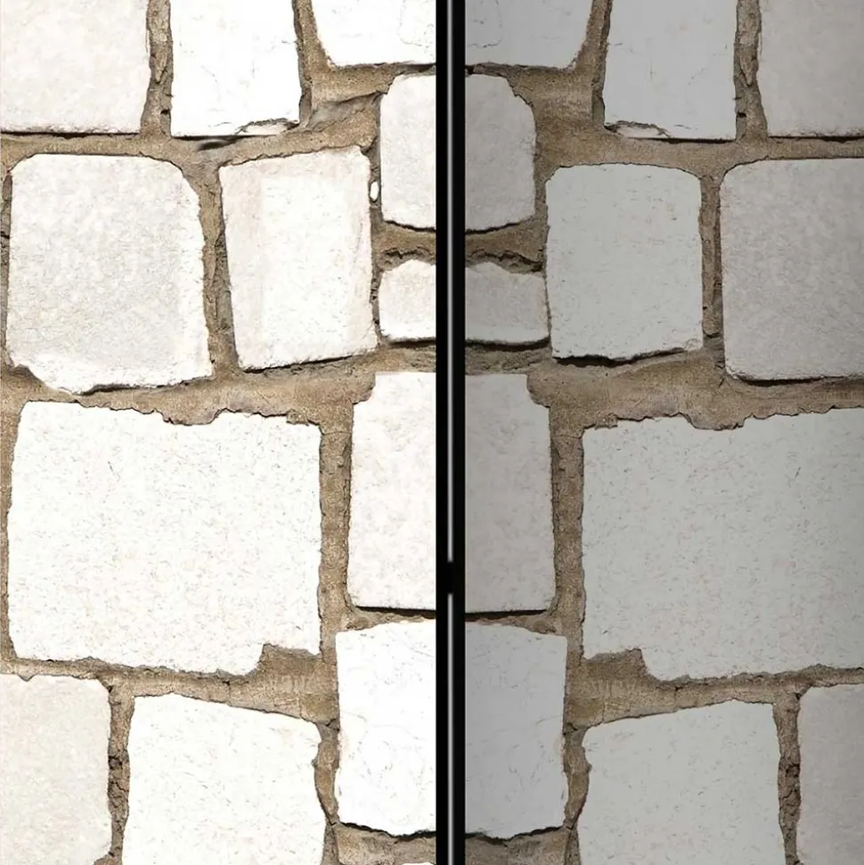 Foto Paravent Weiße Steinmauer - Custon