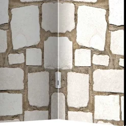 Foto Paravent Weiße Steinmauer - Custon