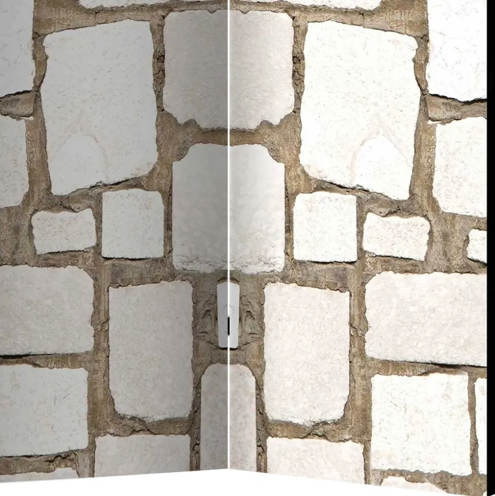 Foto Paravent Weiße Steinmauer - Custon