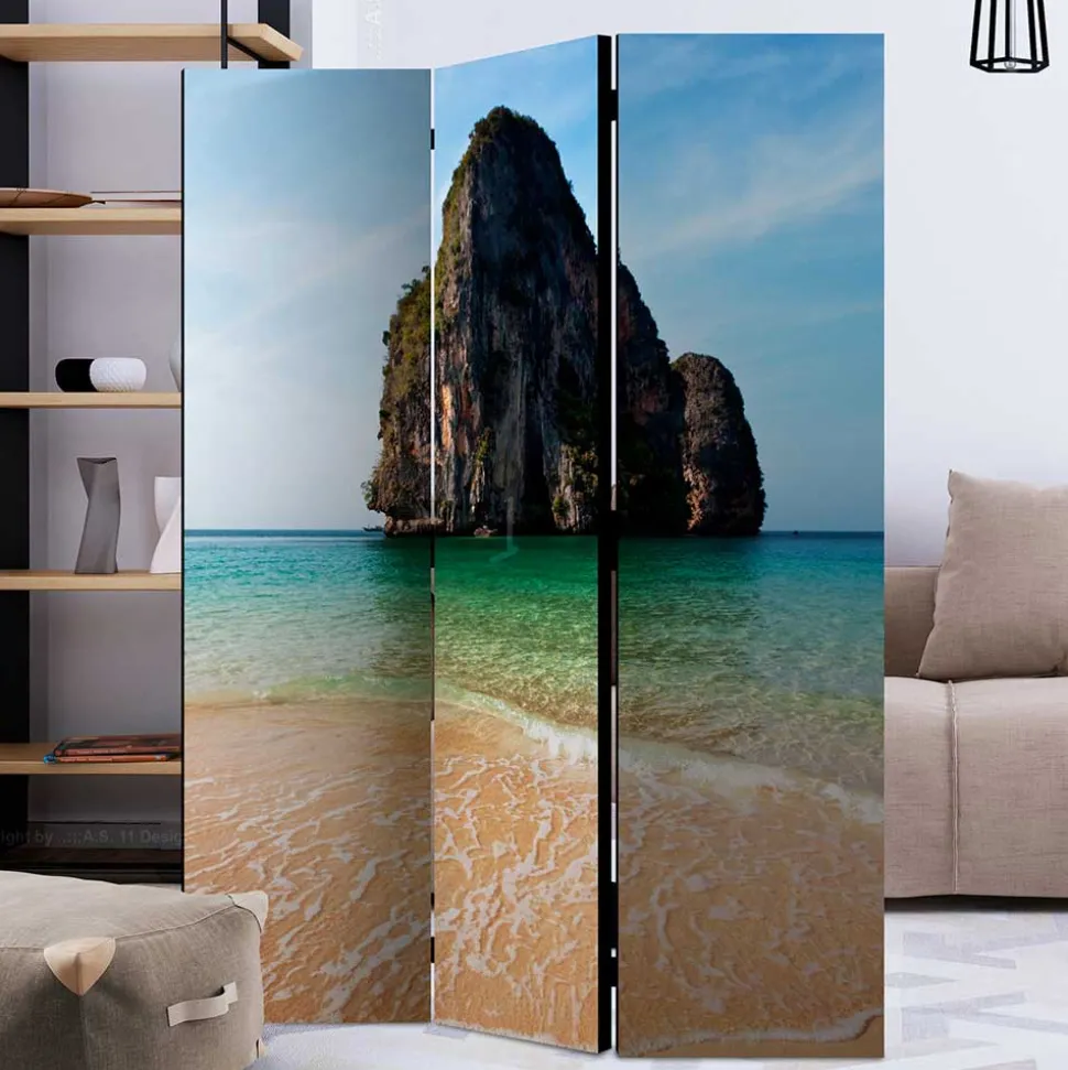 Fotodruck Paravent Felsen im Meer - Anin