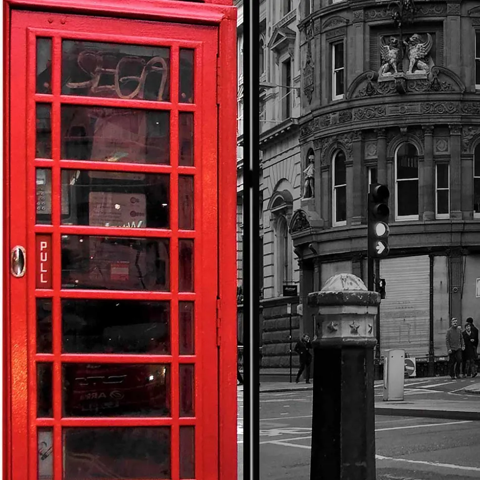 Fotodruck Paravent London Telefonzelle Bus - Lioscas