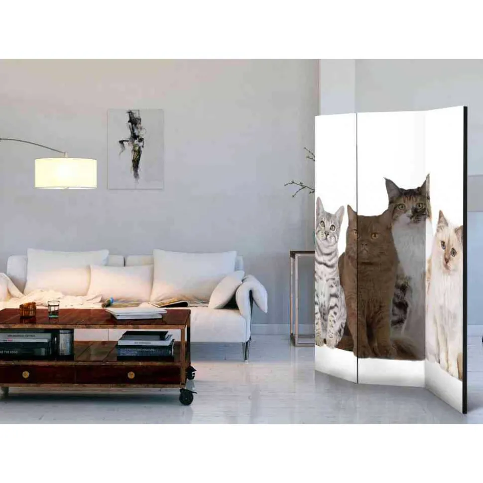 Fotodruck Paravent mit Katzen - Tresena