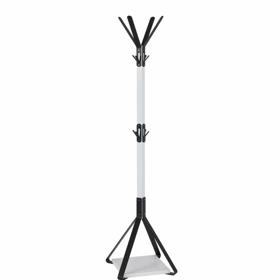 Frei stehender Garderobenständer in Schwarz Weiß Iliandro 178cm hoch