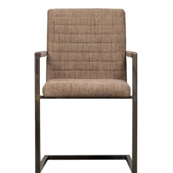 Freischwinger Armlehnenstuhl in Braun meliert - Sicilia (2er Set)